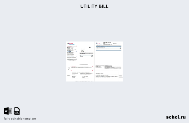 цифровая загрузка шаблон слова счета за коммунальные услуги Total Direct Energie